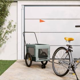 Pet Bike Trailer Grey and Black Oxford Fabric, Iron, PVC Medium
