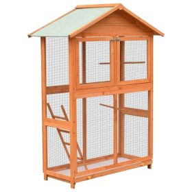 Bird Cage Brown and Green Pinewood, Polyester Large Bird Cage