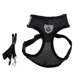 Fashionable High-end Multi-color Dog Harness (Option: Black-L)