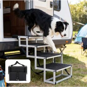 Foldable Dog Ramp For Cars, SUVs, Trucks, Portable Pet Dog Stairs For Large Dogs With Non-Slip Surface  Reinforced Design, Lightweight Yet Sturdy (Option: Black)