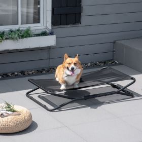 Elevated Dog Bed with Breathable Foldable Pet Cot with Heavy Duty Frame (Option: Black-445x220x160 mm)