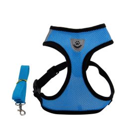 Fashionable High-end Multi-color Dog Harness (Option: Blue-XL)