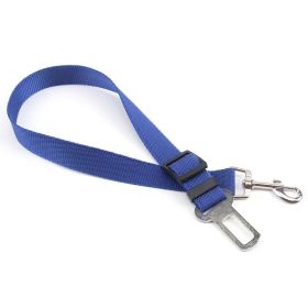 Retractable Dog Safety Belt Car Safety Belt For Pet Dog Supplies Car Safety Buckle (Option: Blue)