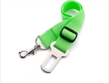Retractable Dog Safety Belt Car Safety Belt For Pet Dog Supplies Car Safety Buckle (Option: Grass Green)