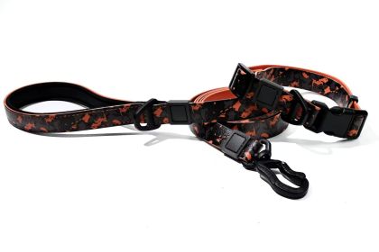 UV Printing Camouflage Embossed Pet Leash Set Is A Perfect Combination Of Style And Functionality Specially Designed For Pets' Outdoor Activities (Option: Red-15mm)