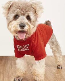 Pet Clothes Round Neck T-shirt (Option: Red-M)