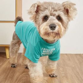 Pet Clothes Round Neck T-shirt (Option: Blue-M)