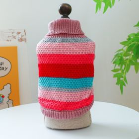 Pet Ring Comfortable Color Stripes Colorful Sweater (Option: Color Stripes Colorful Sweater-XL)