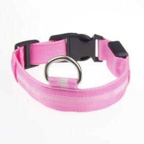 LED Luminous Pet Dog Collar Night (Option: Pink Light-L)